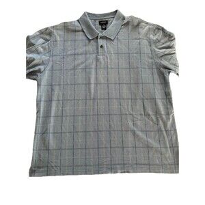 Van Heusen Men’s Shirt Size  XXL Blue Plaid Short Sleeve Buttons Good Condition